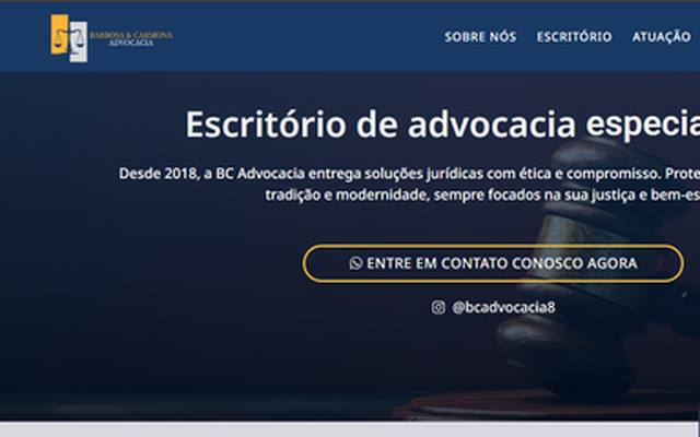 Captura do site Barbosa & Carmona
