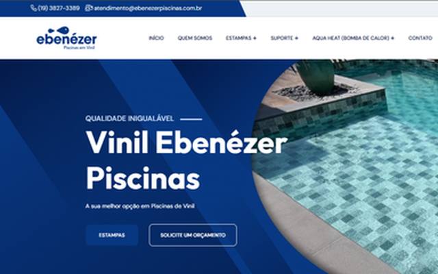 Captura do site Ebenezer Piscinas