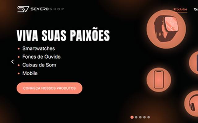 Captura do site Severo Shop