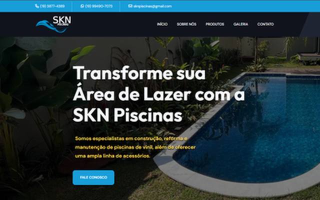 Captura do site SKN Piscinas